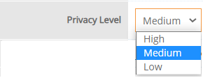 Choose Low, Medium, or High privacy before collecting responses.