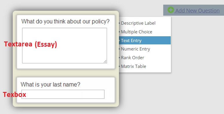 Creating Questions — configuration example