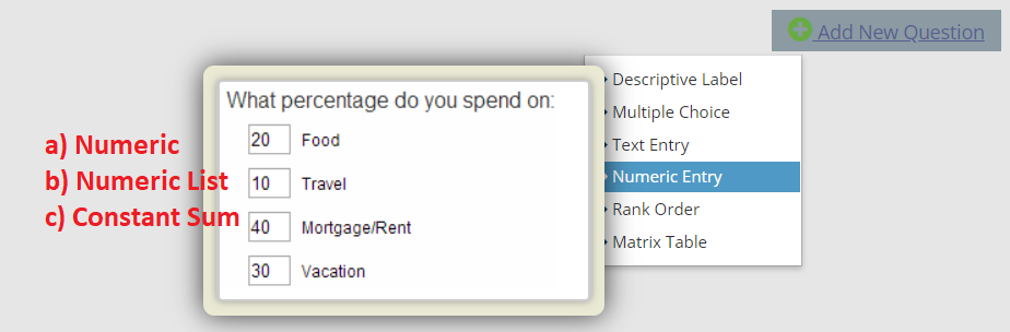 Creating Questions — configuration example