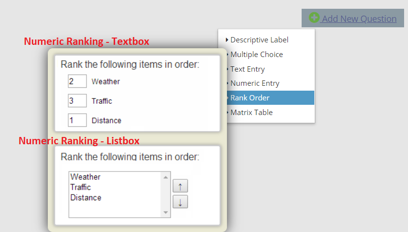 Creating Questions — configuration example