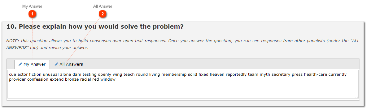 Example of a longer open-text response field.