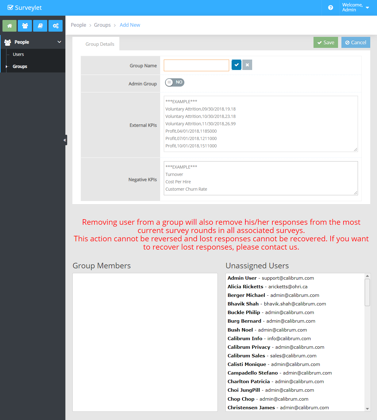 Groups — configuration example