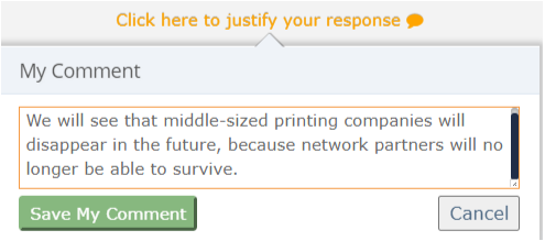 Example comment field associated with a matrix answer.
