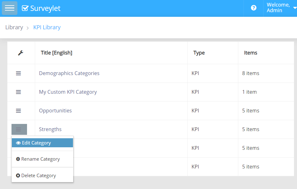 KPI Library — configuration example