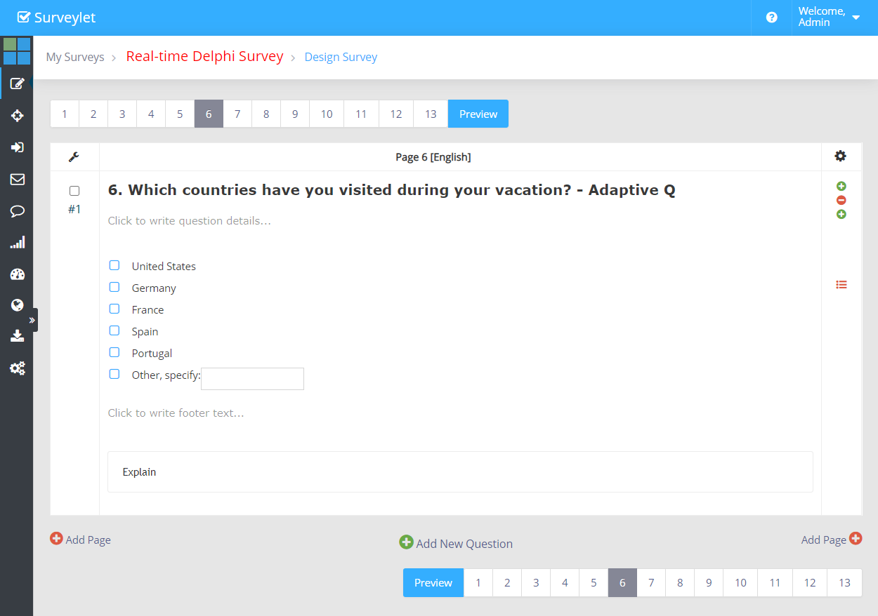 Multiple Choice Checkbox — configuration example