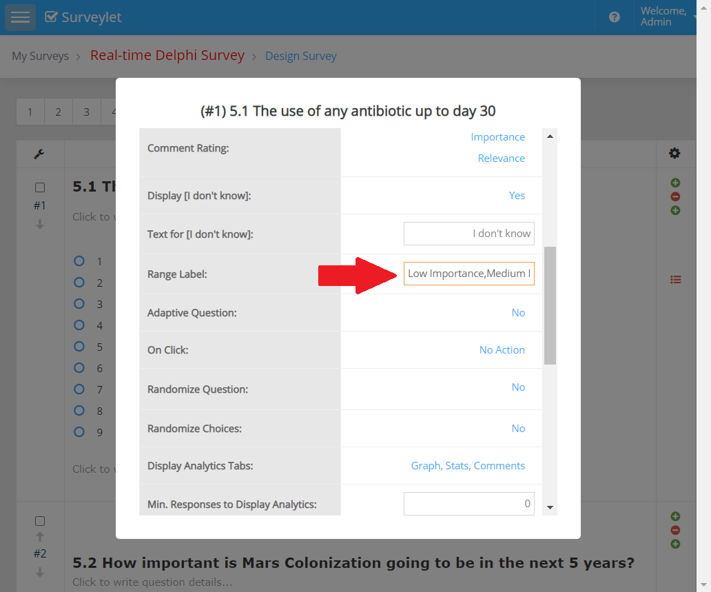 Multiple Choice Slider — configuration example