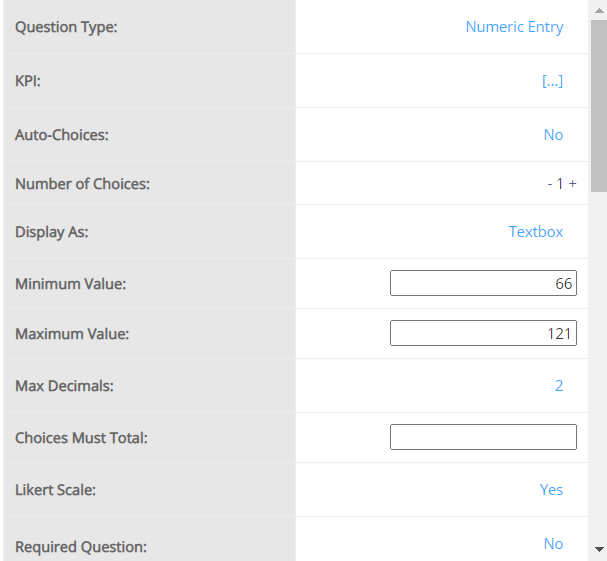 Numeric Entry - Text Input — configuration example