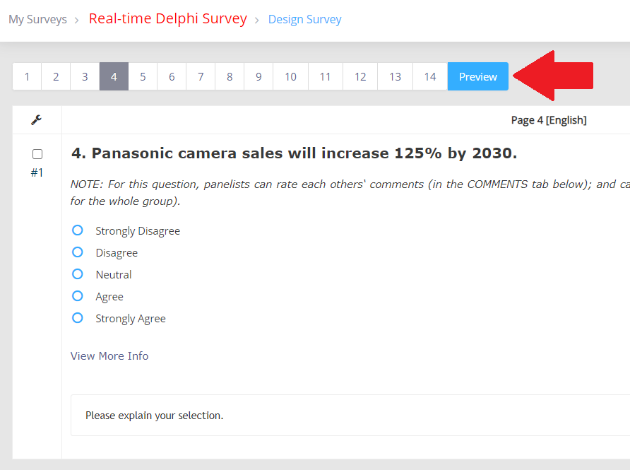 Preview Page shows the page layout while you are designing the questionnaire.