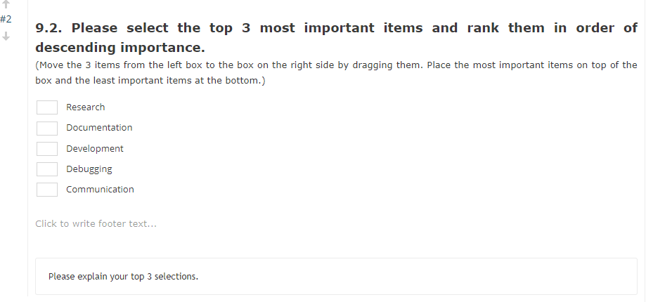 Rank Order Listbox — configuration example
