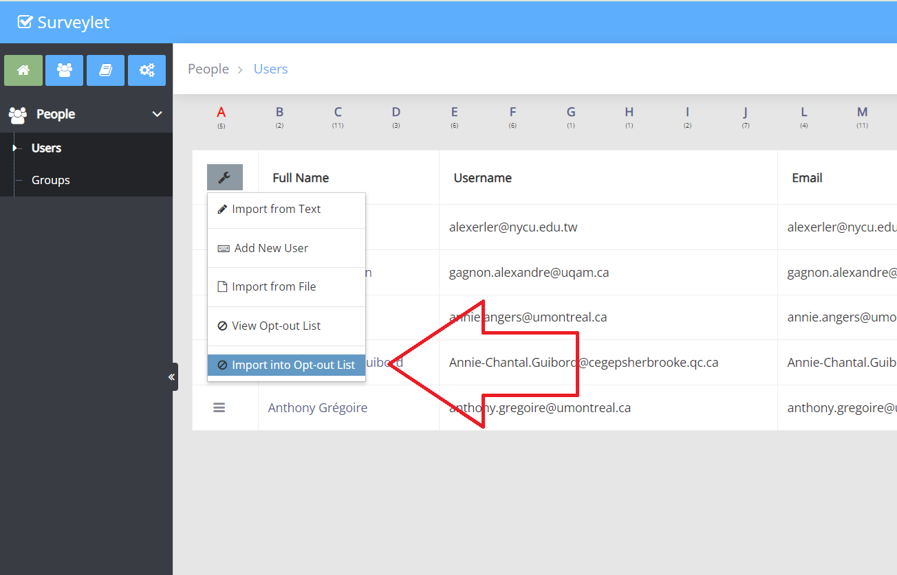 Removing Panelist from Survey — configuration example