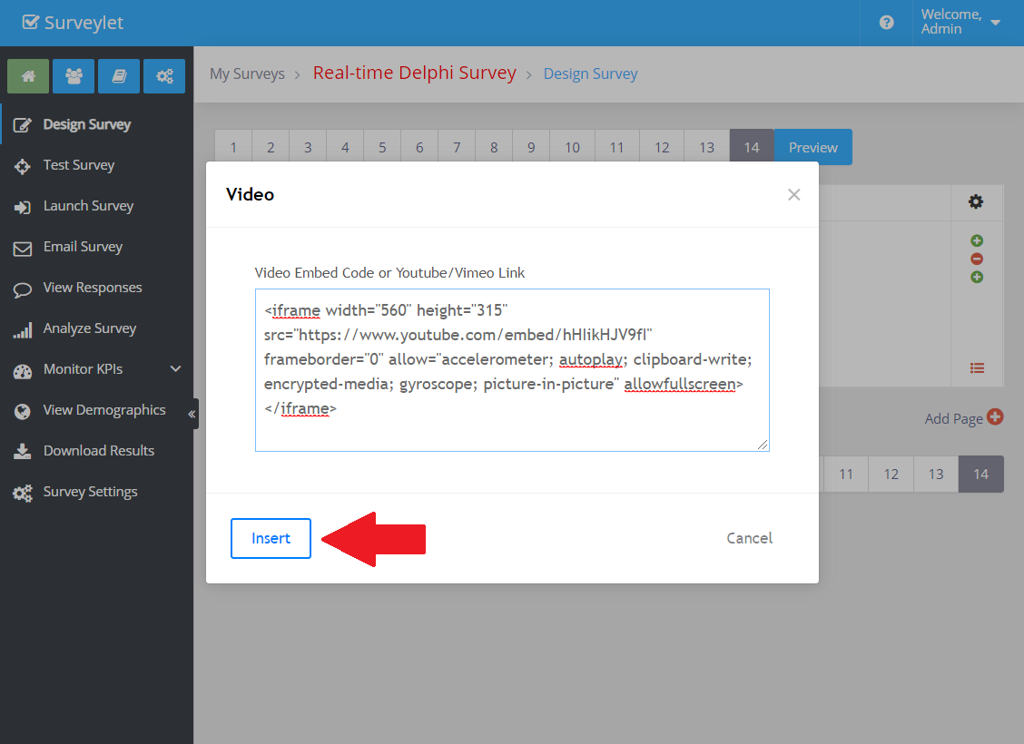 Video — configuration example
